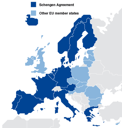 Schengen country area